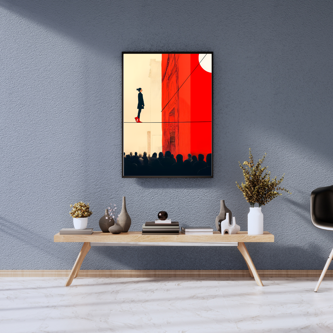 BALANCE - Minimalist Red Graphic Art Print