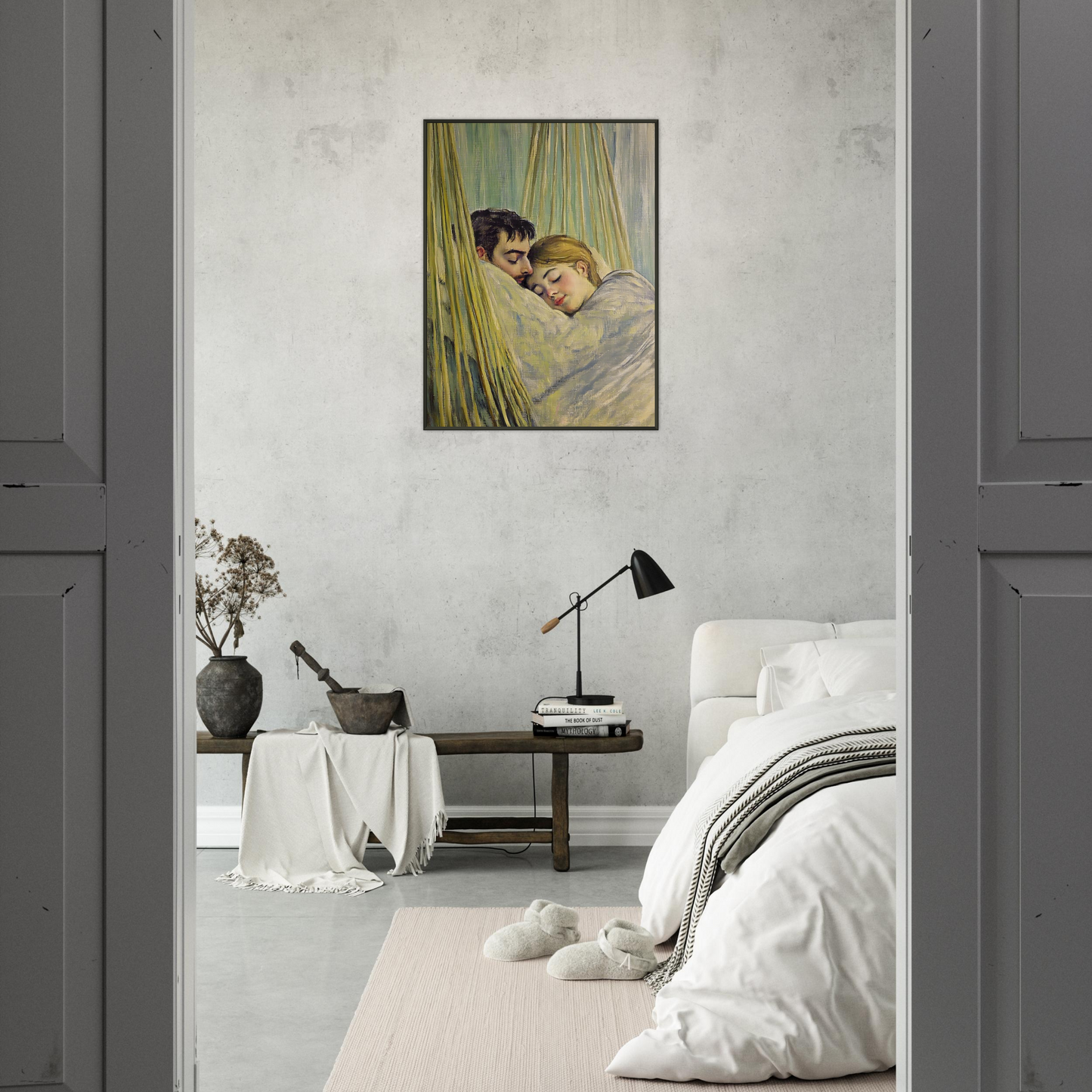 SWAY - Cuddling Couple Painterly Print