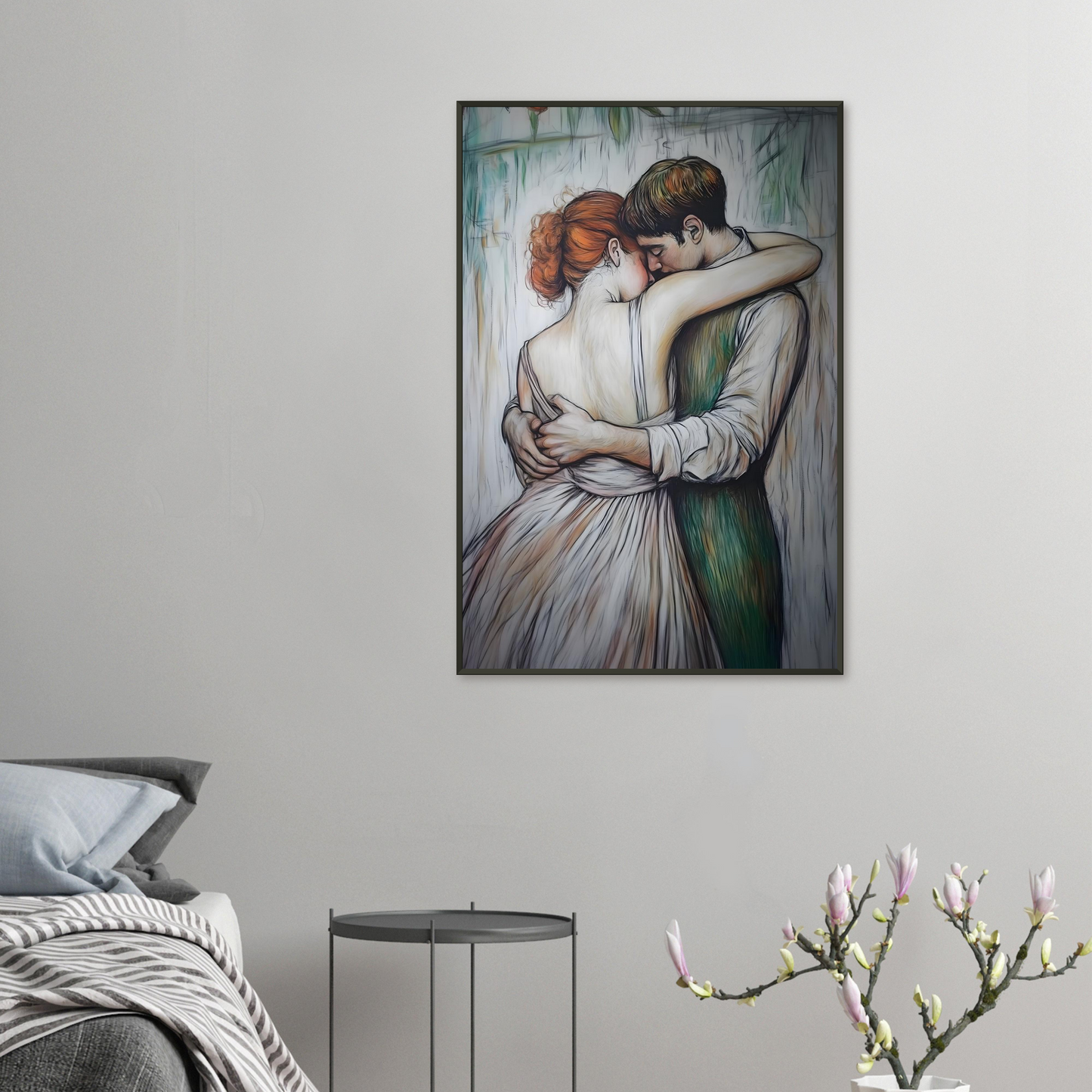 THE EMBRACE - Romantic Couple Hugging Print