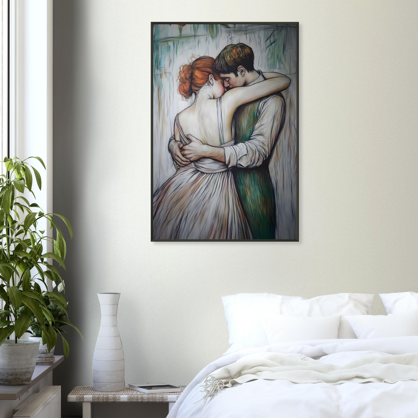 THE EMBRACE - Romantic Couple Hugging Print