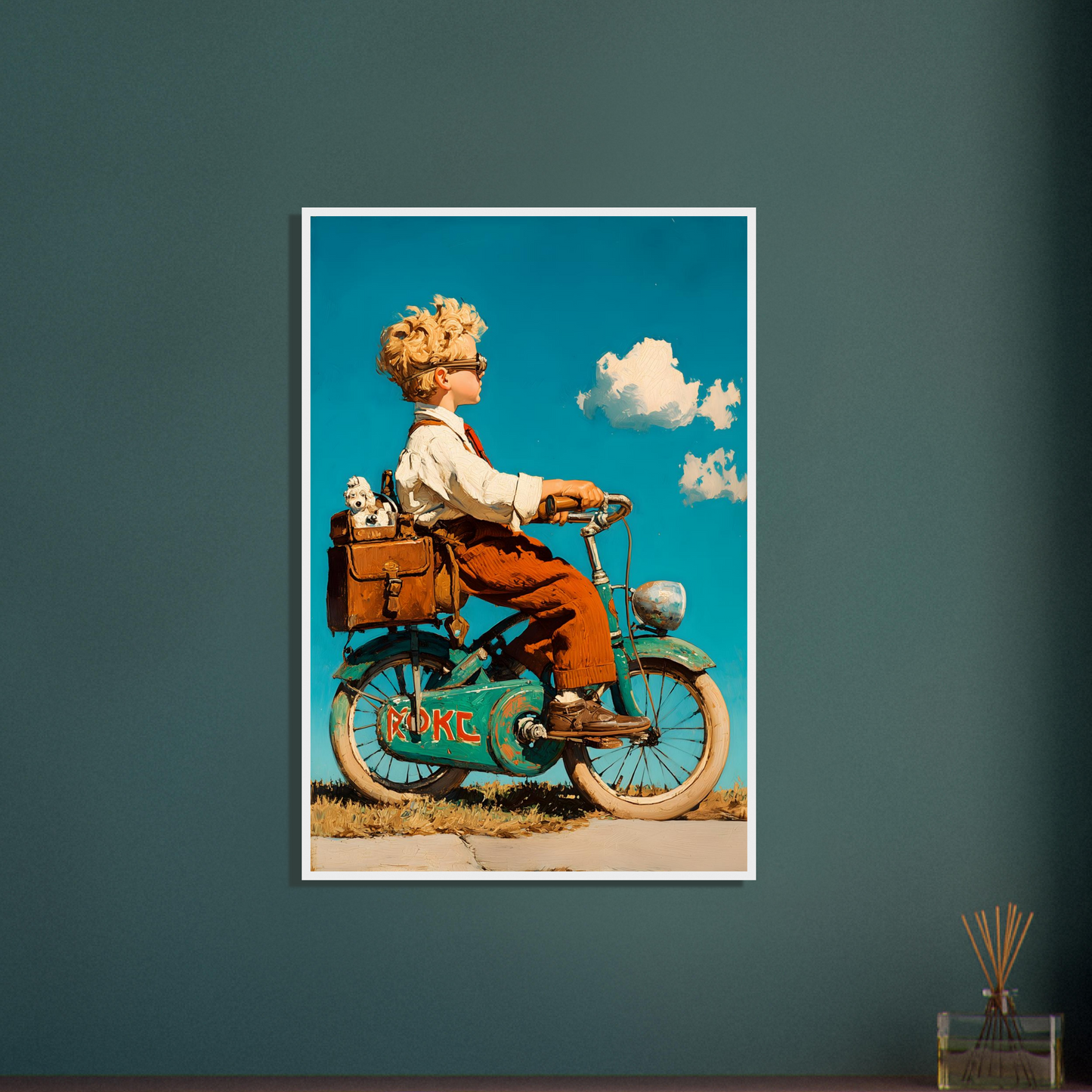 MESSENGER - Vintage Boy and Dog Art Print