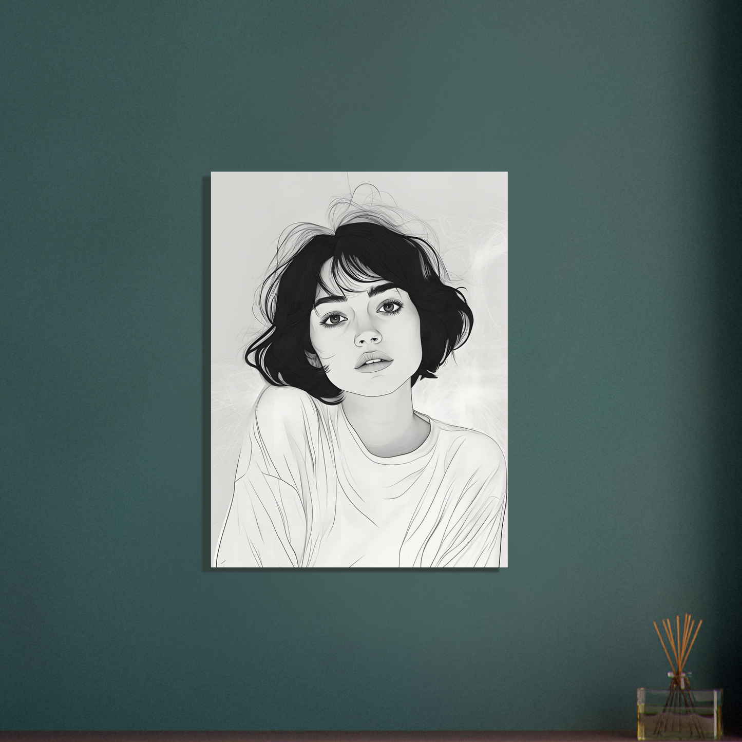 HER - Minimalist Woman Line Art Drawing