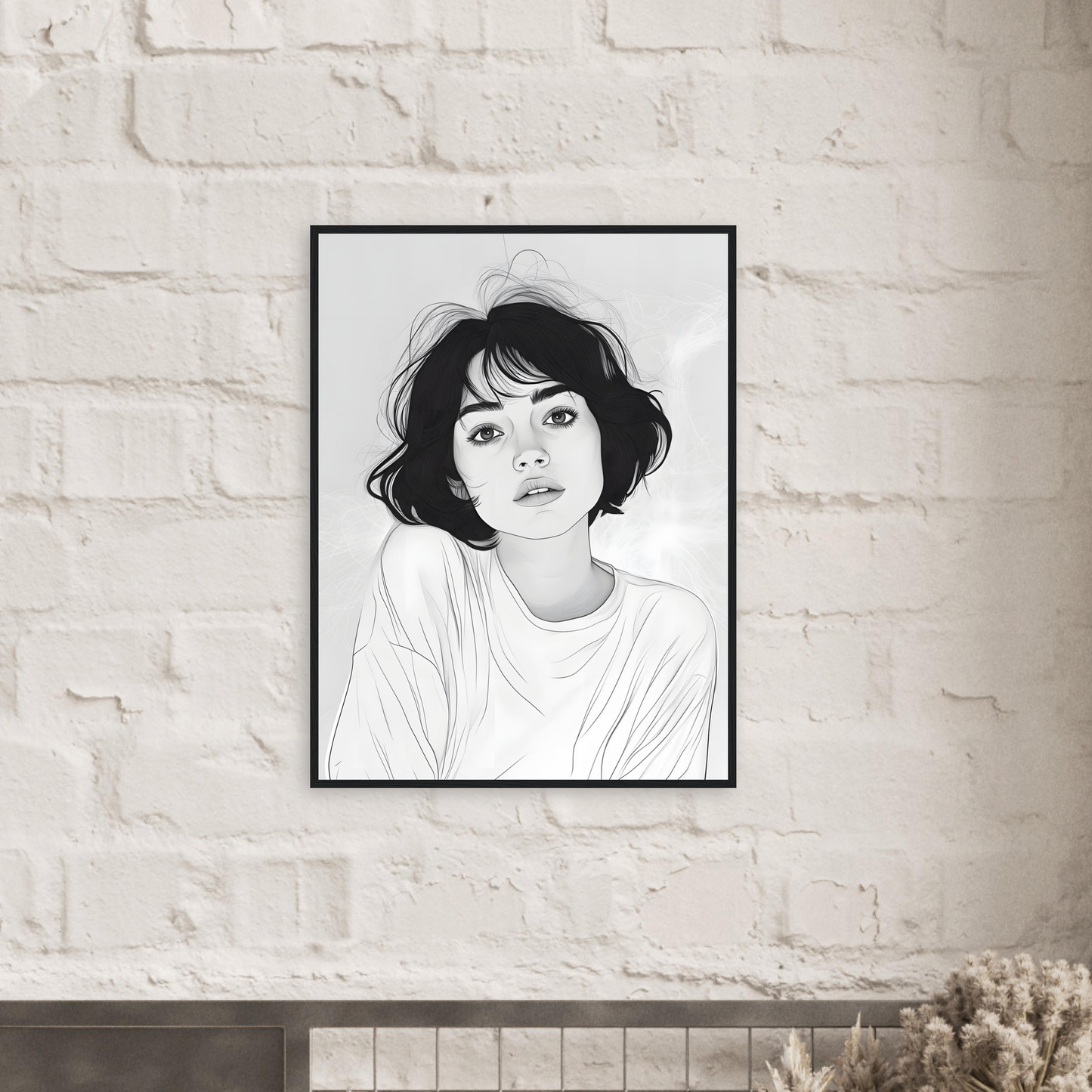 HER - Minimalist Woman Line Art Drawing