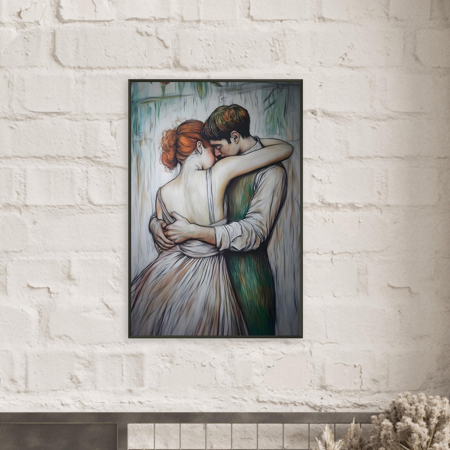 THE EMBRACE - Romantic Couple Hugging Print