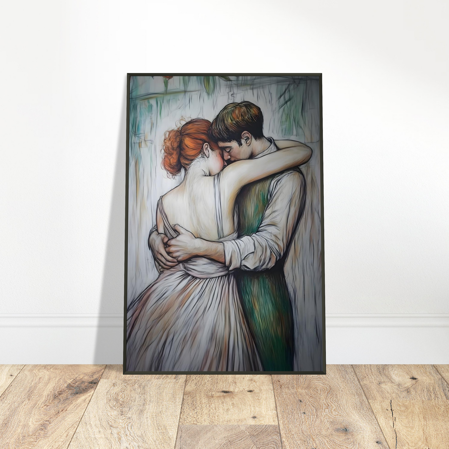 THE EMBRACE - Romantic Couple Hugging Print
