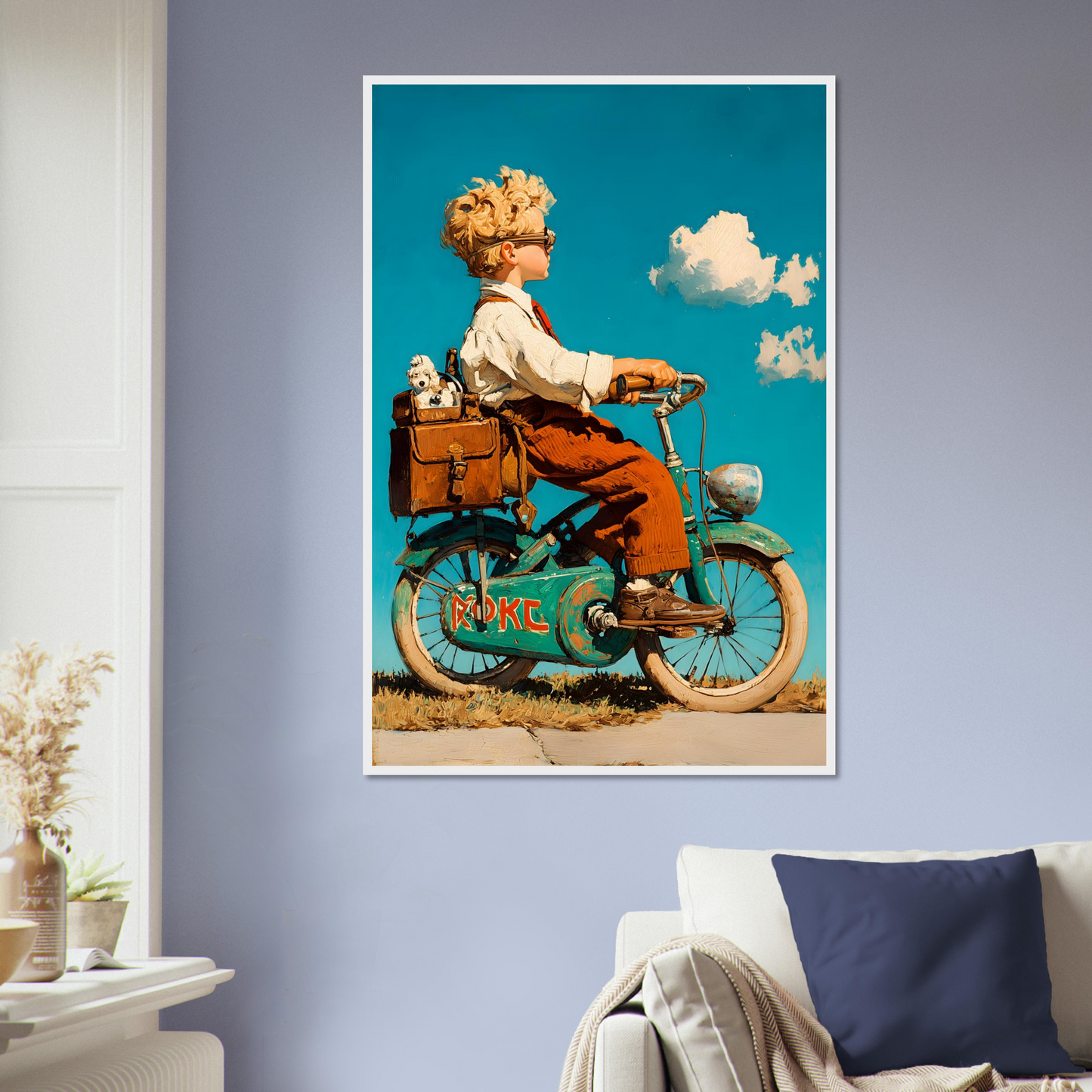 MESSENGER - Vintage Boy and Dog Art Print